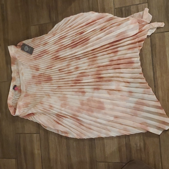 NWT Vince Camuto Spring Safari Tuberose Pleated Asymmetrical Maxi Skirt. - Picture 8 of 9